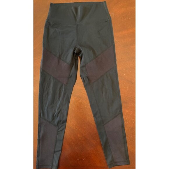 ZYIA Active Momentum Brilliant Hi-Rise 7/8 Ribbed Moto Leggings Black Size 8-10 - Picture 3 of 9